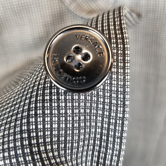 Versace Collection Men's Black Microcheck 2 Button Blazer Size 50 / L Large - Picture 5 of 13